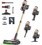 Cordless Vacuum Cleaner, 650W Motor 50KPa Powerful Suction 70-Min Stick Vacuum, Self-Standing Lightweight Cordless Vacuum for Home, Pet Hair, Hardwood Floors, Carpet & Stairs, LED Touch Display