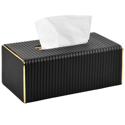 Ecofocet Leder Taschentücher Box, Kosmetiktücherbox, Rechteckig Taschentuchspender Halter, Kosmetiktücher Taschentücher Boxes, Serviette Tissue Box Holder für Esszimmer Kommode Badezimmer