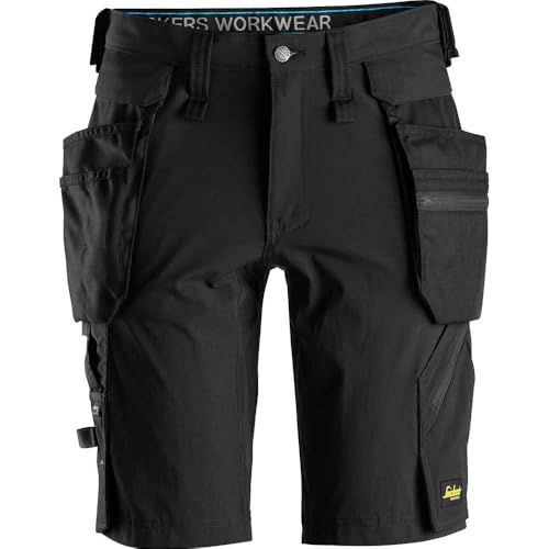 Snickers 6108 Mens Lite Work Detachable Holster Pockets Shorts Black 31"