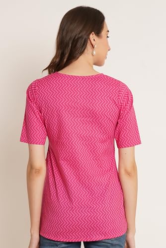 Image of COTLAND Fashions Jaipuri Cotton Angrakha Style Top for Women (Partial Open)