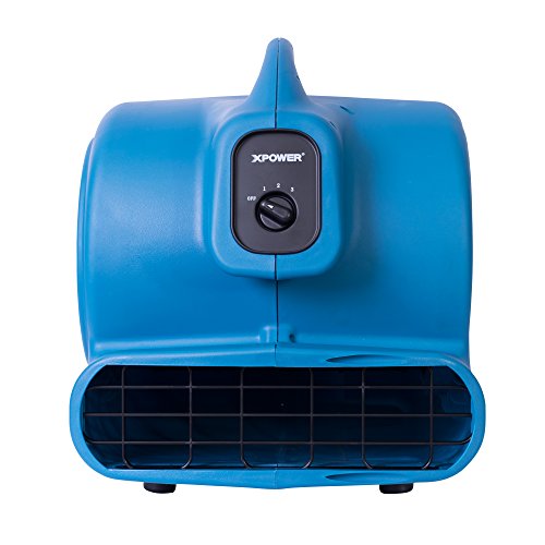XPower P-830 Professional Air Mover, Carpet Dryer, Floor Fan, Blower for Water Damage Restoration, Commercial Cleaning and Plumbing Use - 1 HP, 3600 CFM, 3 Speeds, Blue