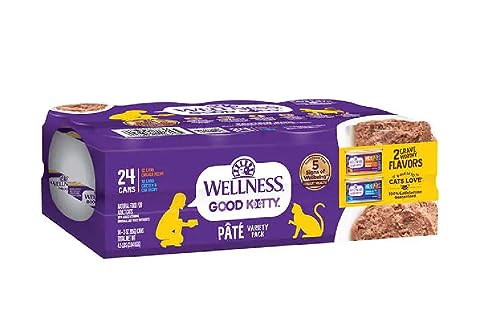 Wellness Good Kitty Wet Cat Food Pate Variety Pack, 3 Ounce (Pack of 24)