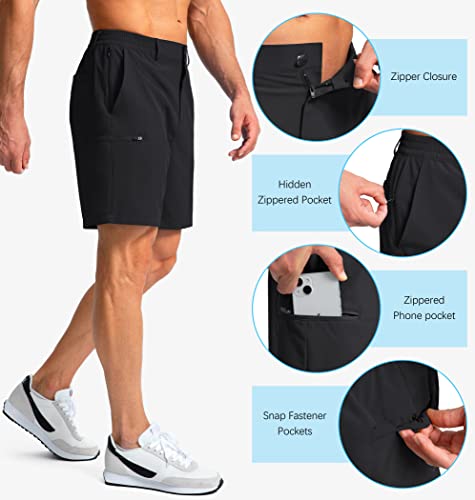 Image of Pinkbomb Men's Golf Shorts with 6 Pockets Stretch Quick Dry Hiking Work Dress Shorts for Men