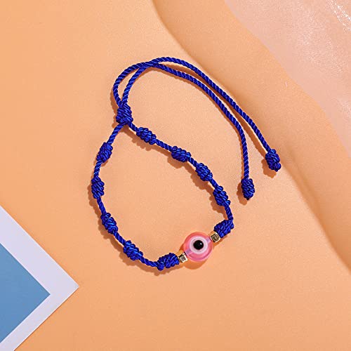 Image of Caiyao Evil Eye Bracelet - Handmade Adjustable Red Black String Knot Lucky Kabbalah Protection Bracelet