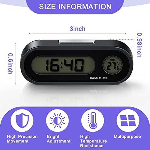 2 Pack Car Clock 2 in 1 Car Digital Clock with Thermometer Vehicle Dashboard Clock for Universal Cars - Image 3