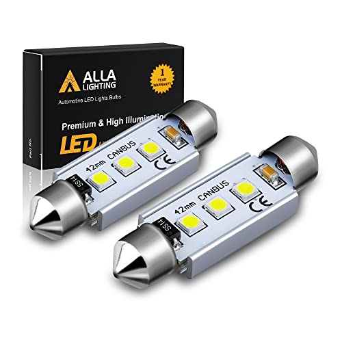 Alla Lighting 41MM/42MM 211-2 578 CANBUS LED Bulbs 212-2 569 6413 Festoon Interior Map, Dome, Trunk, Step Courtesy Lights, 6000K Xenon White 3030 SMD