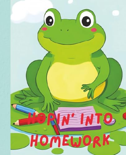 Hopin' Into Homework Composition Notebook: Cute Frog Primary Notebook | 100 Pages | Wide Rule | 7.5" x 9.25" |Kids School Supplies image 2