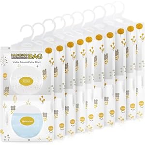 Vacplus Moisture Absorbers, Hanging Closet Dehumidifier Bags, Humidity Packs, Desiccant, Closet Dehumidifiers with Fragrance Free, 10 Pack, 9.8OZ