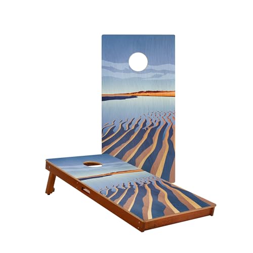 Skip's Garage Cape Cod Waterproof Cornhole Boards - Includes (2) Boards (NO Bags) + (1) Case & (2) Hole Lights