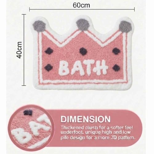 Image of Dream Weaverz 2000 GSM Super Soft Microfiber Bath Mat 40x60 cm | Ultra Absorbent Anti-Skid Quick Dry Bathroom Rug | Floor Mat for Bathroom, Bedroom, Kitchen, Home | Cute Design Bathmat