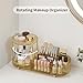 Rotating Makeup Organizer for Vanity, 2 Perfume Trays with 5 Compartments Cosmetic & Skincare Storage, Space Saving Beauty Organizers, Multi-Purpose Countertop Organizers for Bathroom, Desktop, Pantry