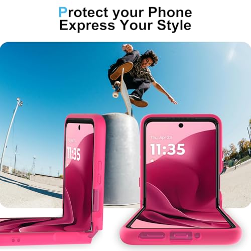 KEKBOXQ Case for Motorola Razr+ 2025/Razr+ 2024 Magnetic Cover,Moto Razr Plus 2025/Razr Plus 2024 Phone Case,Slim-Fit Hard PC Bumper Shockproof Silicone Protective Cases,Hot Pink by KEKBOXQ - Used condition - Image 3
