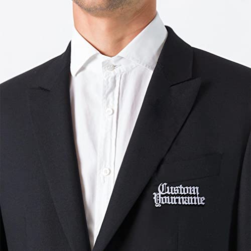 Custom4U Personalized Layered 2 Name Brooch Pins Stainless Steel Lapel Pin Customized With Double Names #TOP1