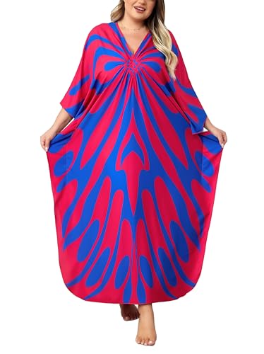 Image of Kaftan Dress for Women - Plus Size Caftan Maxi Beach Dress Moo Moos Loungewear, Swimsuit Cover Up for Beach, Pool or Vacation