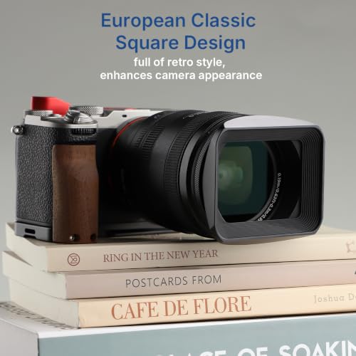 Capuchón para lente Haoge de metal cuadrado con rosca de 77 mm, incluye tapa, compatible con lentes Canon, Nikon, Sony, Leica, Zeiss, Voigtlander, Nikkor, Panasonic, Fujifilm y Olympus de rosca de filtro de 77 mm miniatura 2