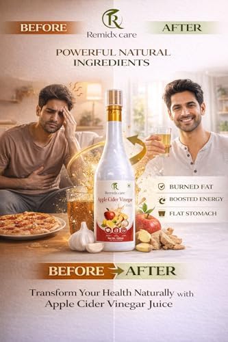 Remidx Care Apple Cider Vinegar Herbal Juice with Garlic, Ginger, Lemon, Honey & Arjun Chaal, 1000 ml - 2
