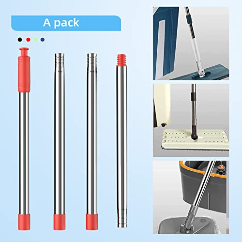4-Section Spin Mop Replacement Handle，2.5-To-5 Foot Mop Stick Compatible With Triangle Spin Mop Base, Compatible With Ocedar Mop Handle For Easywring Mop Refills。 (Black)（Mop Head Not Included） #TOP6