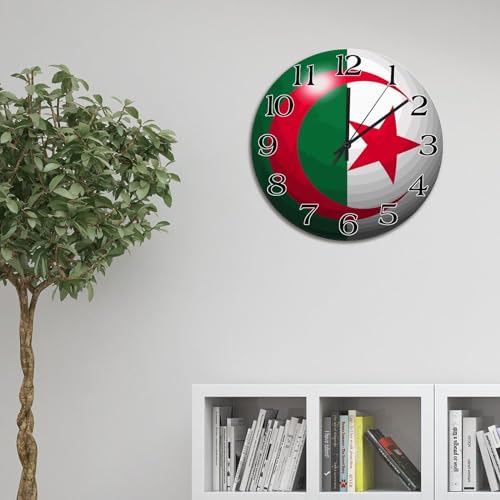 Horloge murale Algérie 3D silencieuse pour salon et déco de chambre - 5