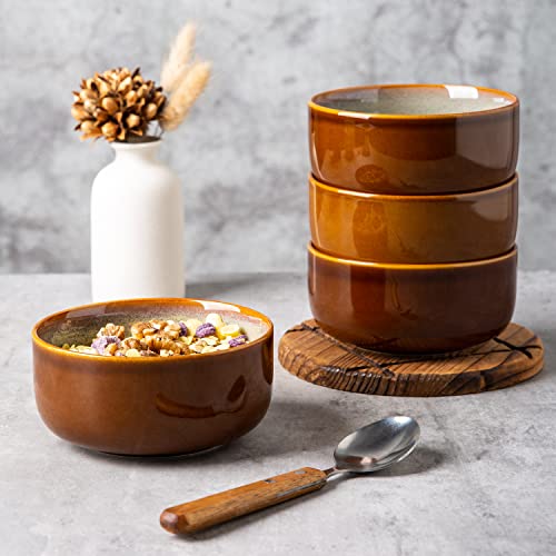 Leratio Ceramic Dinnerware Sets,12-Piece Plates And Bowls,Handmade Reactive Glaze Dishes Set,Chip Resistant And Scratch Resistant | Oven Dishwasher & Microwave Safe,Service For 4-Kahki #TOP2