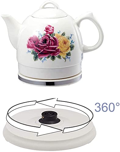 Fisecnoo Keramischer Wasserkocher Schnurlose Wasser-Teekanne,Teekanne-Retro-Krug,1000W Wasserschnell für Tee,Kaffee… – Bild 3
