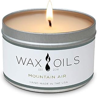 Wax and Oils Soy Wax Aromatherapy Scented Candles (Mountain Air) 8 Ounces. Single
