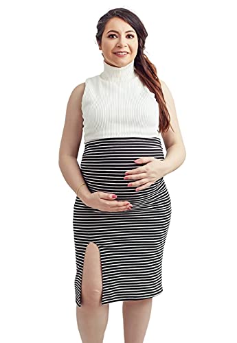 Saia Lápis Jordana - Gestante - Preto e Branco Tamanho:GG;Cor:Preto e Branco