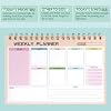 Toplive Weekly Planner Desk Notepad, 52 Sheets Undated To Do List Planning Notebook with Spiral Bound, 6.5 x 9.5 in Desk Weekly Agenda for Work School Office Home, Pink