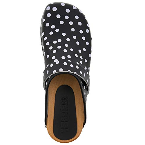 Image of Bjork Maja Wood Open Back Leather Clogs