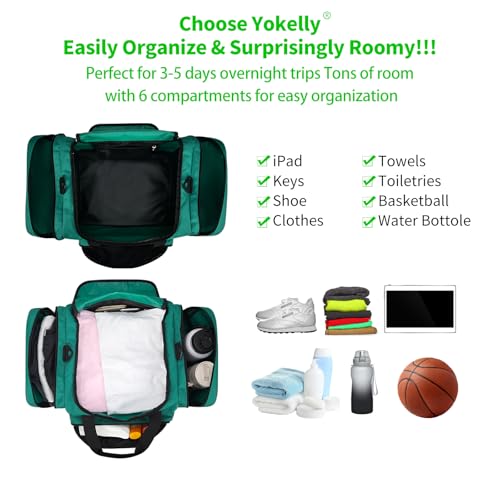 Image of Sports Duffel Bag 20 inch for Travel Gym - Green