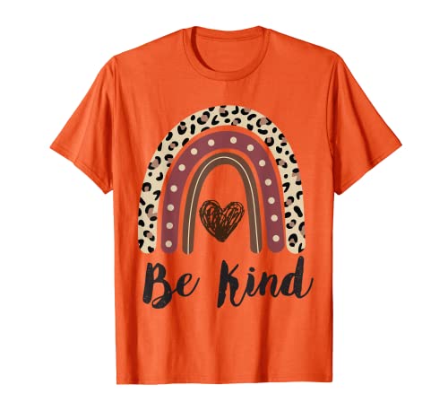 Indossiamo arancione per Unity Day Leopard Rainbow Be Kind Maglietta