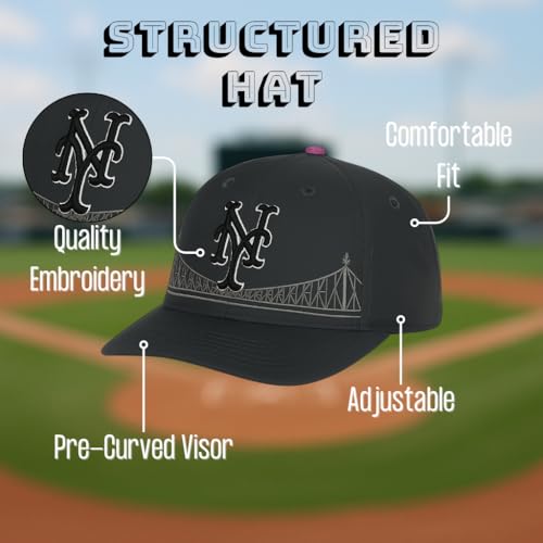 Gorra deportiva juvenil oficial NY Mets con logo ajustable miniatura 7