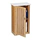 Relaxdays Badezimmerschrank, Hängeschrank mit Einlegeboden, HxBxT: 60x34,5x21 cm, Wandschrank, Bambus & MDF, Natur/weiß