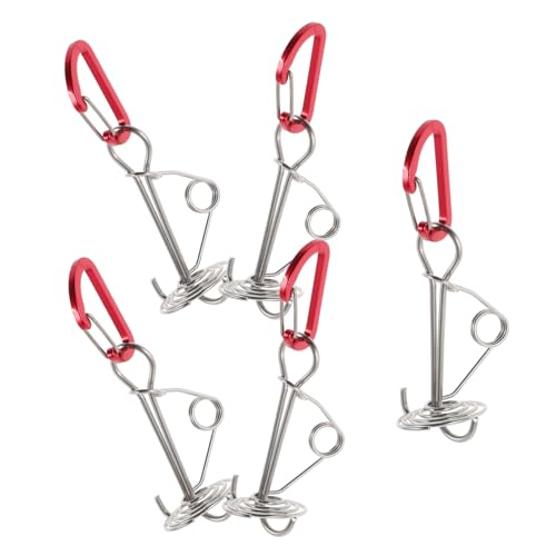 JOINPAYA 5pcs Windproof Tent Anchor Pegs Durable Aluminium Alloy Stakes with Portable Wind Rope for Camping Easy Setup and Versatile Use for Outdoor Activities Anchors