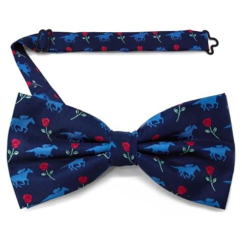 PenSee Horse Racing Bow Tie Men's Horse Animal Men's BowTie 4.7 inch (12cm) Festive Novelty Cover