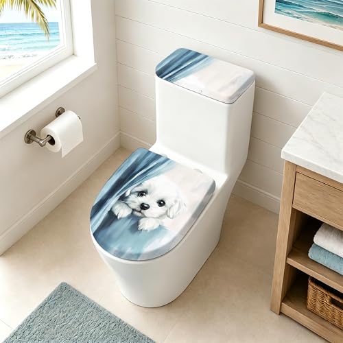 seewan 2 Pcs Toilet Lid Cover and Toilet Tank Lid Cover Set