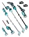 SEESII Mini Kettensäge 6 Zoll & Akku Heckenschere & Gartenschere, 8-in-1 Teleskop Gartenwerkzeug Set mit 2x 4000mAh Akkus, Bürstenloser Motor, für Baum- & Heckenschnitt
