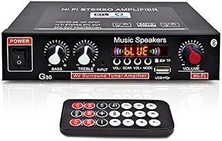 Mini Bluetooth Audio Amplifier, Portable Hi-fi Amp, Sound Bass Treble Power Stereo Receiver, Two-channel Amplifiers Converter, for Laptops Smartphones Motorcycle Car DvD Mp3