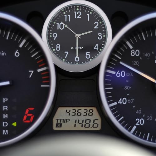 EXCEART Montre-Horloge de Voiture à Quartz Mini Noire, Boîtier Métal – vue 8