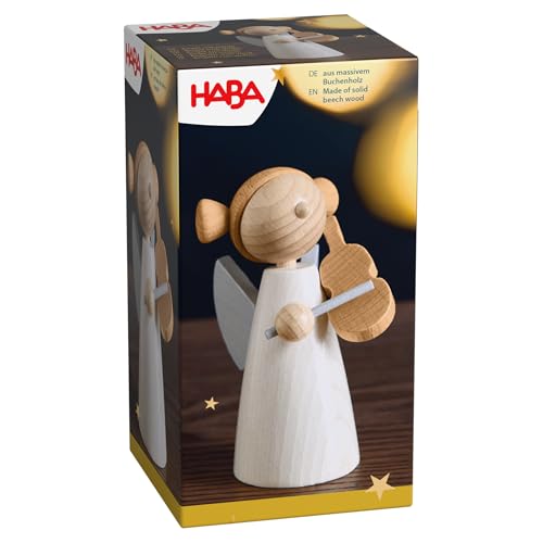 HABA Engel mit Geige – Weihnachtliche Holz-Dekoration aus Buchenholz...