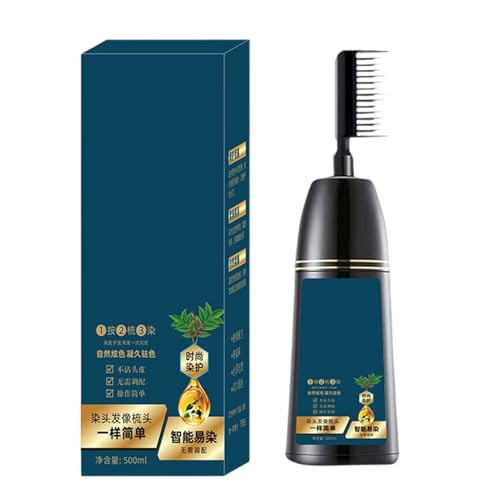 Tinte Para El Cabello Con Un Peine, Aplicador De Color De Cabello Rápido, Crema De Peluquería Permanente, Cobertura De Larga Duración, Fácil De Usar, Marrón Oscuro, Para Mujeres, Adolescentes, Niñas,