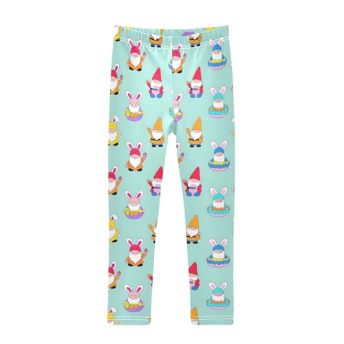 Gnome Eggs Cute Simple Pattern Girls Leggings Soft Comfortable Athletic Leggings Dancing Pants for 4-10 Years