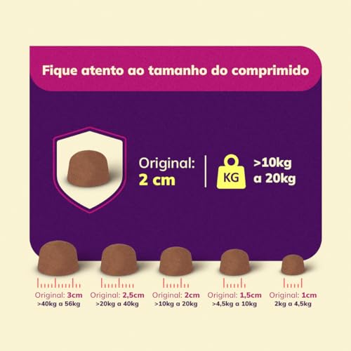 Defenza® 200mg - Antipulgas, Bicho-de-Pé, Carrapatos e Sarnas - Cães de 10 a 20kg - 1 Comp. Mastigáv