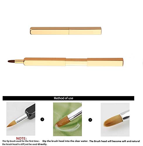 Miniatura 5 de Exquisitos aplicadores profesionales de pinceles de labios, pinceles retráctiles, herramienta de pincel de maquillaje brillante para lápiz labial