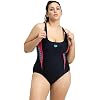 Arena Feel Women's Threefold V Back Plus Size One Piece Swimsuit Chlorine Resistant Waterfeel Fabric Bathing Suit