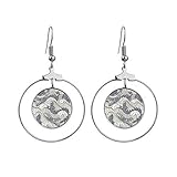 Klassifizierung: Ohrhänger Ohrringe mit blauem Drachen und Wellenmuster