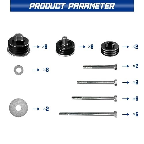 KF04058BK Body Cab Bushing Kits for 1999-2007 Ford F250 F350 Super Duty Polyurethane Body Mount & Steel Sleeves & Hardware 2WD 4WD