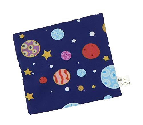 Image of A Baby or Two Crinkle Paper Sensory Touchy Crinkly Toy Brain Mind Stimulation Development Design for Infants, Babies and Toddlers 6 Inch x 6 Inch (Outer Space)