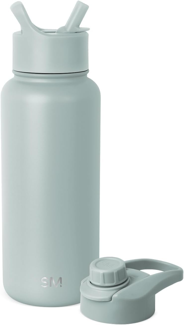 Simple Modern Water Bottle with Straw and Chug Lid Vacuum Insulated Stainless Steel Metal Thermos | Reusable Leak Proof BPA-Free Flask for Sports | Summit Collection | 32oz, Raspberry Vibes