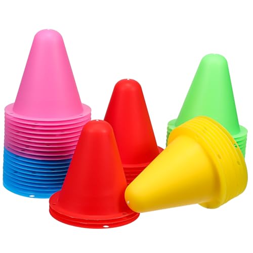 BESTonZON Roller-Slip Roadblock Pile 50 Pcs Soccer Cones Boys and Girls Sports Cones Mini for Training and Play