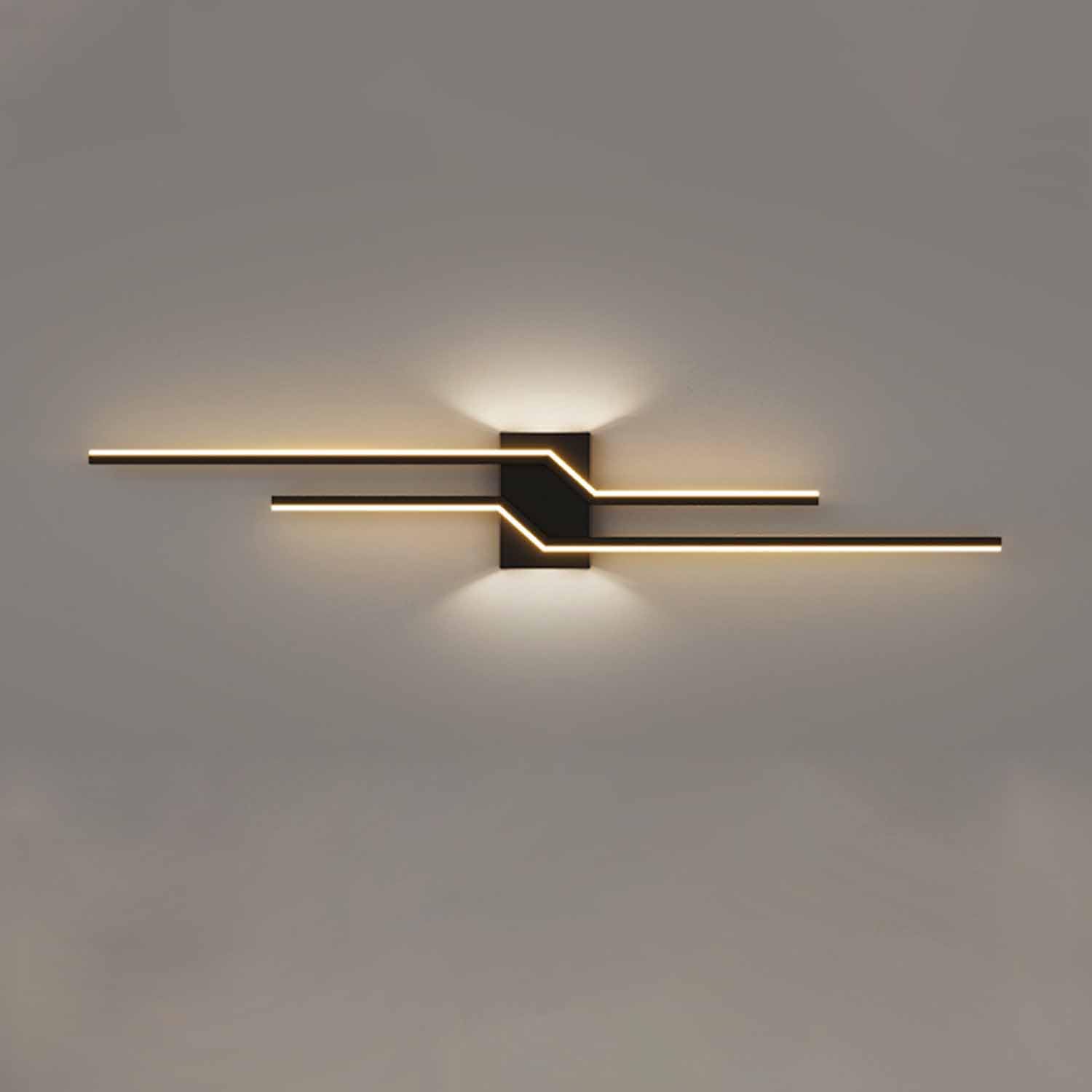 FZQSXAZU Modern Minimalist Wall Sconce, Long o, Metal Strips with White Sile e, Dimmable LED Lamps, Nordic Sle Lighting Fixtures
